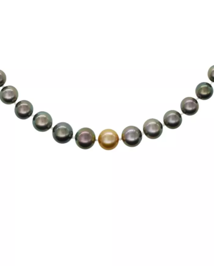 Golden Eye — Tahiti- & Südsee-Perlenkette mit 18 K Gelbgold Magnetverschluss | Maëla – Bild 3