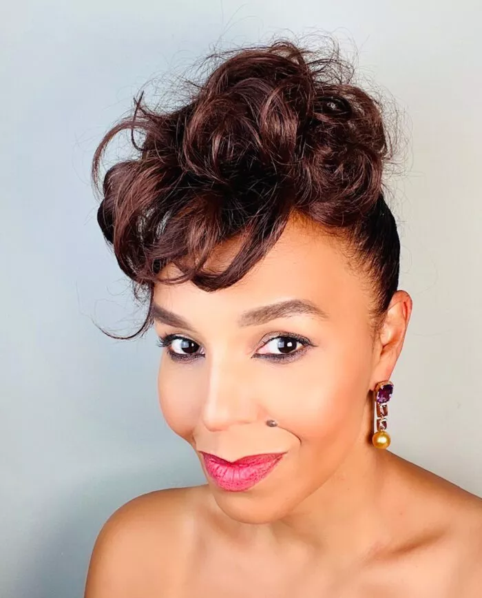 Phantasia — Ohrringe mit Amethyst, Turmalin & goldener Südsee-Perle in 18 K Gelbgold | Maëla – Bild 2