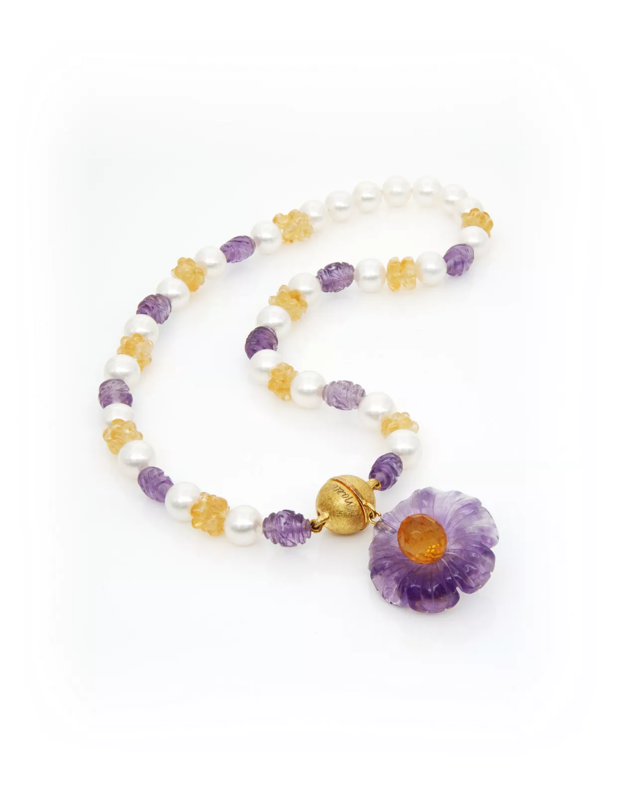 floraison violette – collier mit amethyst, citrin und süßwasserperlen | maëla jewellery floraison violette – collier mit amethyst, citrin und süßwasserperlen | maëla jewellery