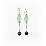 Éclat de mer lily of the valley earrings with prasiolite, tahiti and akoya pearls | maëla jewelry