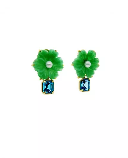 statement ohrringe mit edelsteinblüte variation no 2