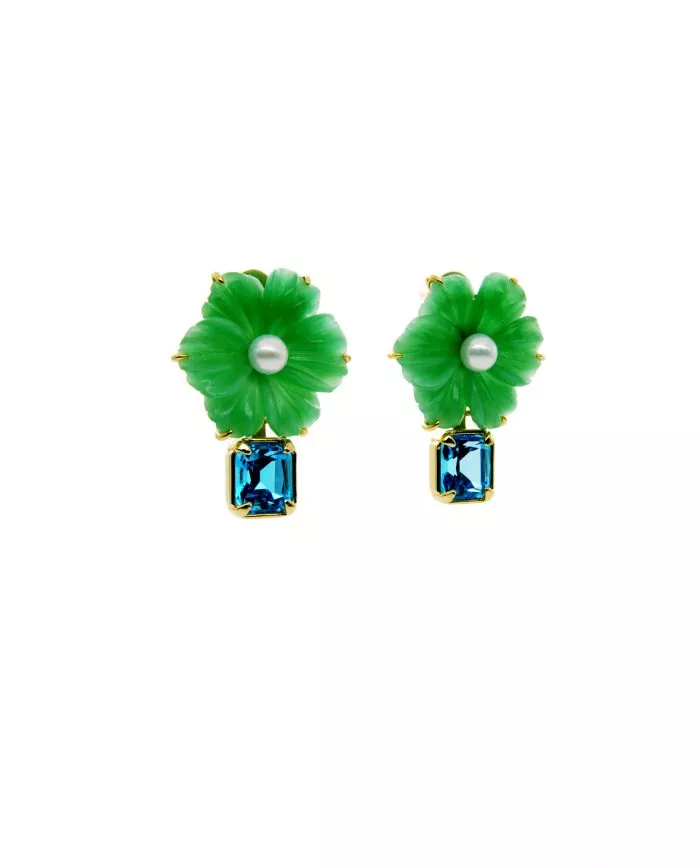 statement ohrringe mit edelsteinblüte variation no 2