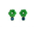 statement earrings with gemstone flower variation no 2