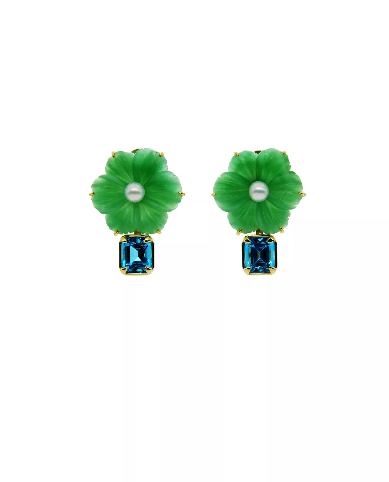 statement ohrringe mit edelsteinblüte variation no 2 statement ohrringe mit edelsteinblüte variation no 2