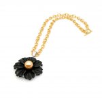 ombre d‘or anhänger onyx blüte, goldene südsee perle , 18 karat gelbgold