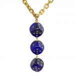 couronne indigo – anhänger mit lapislazuli blüte, südseeperle & peridot | maëla jewellery