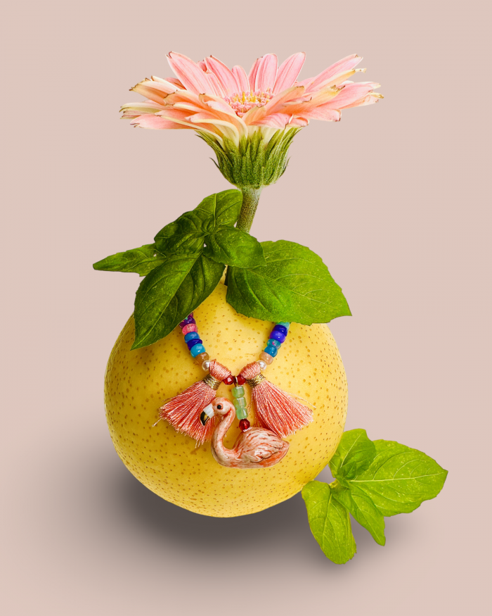 rosalie flamingo opal armband