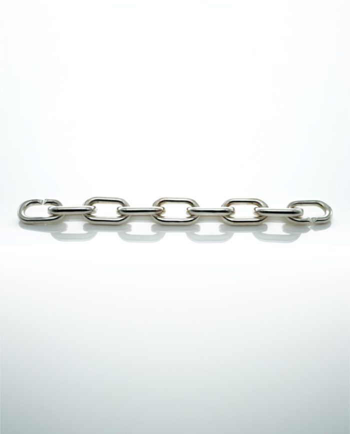 Here I am Baby — Bracelet en argent sterling 925 à larges maillons. Deux bracelets peuvent s’assembler pour former un collier.